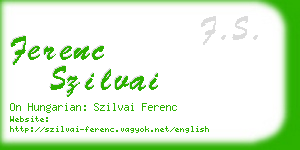 ferenc szilvai business card